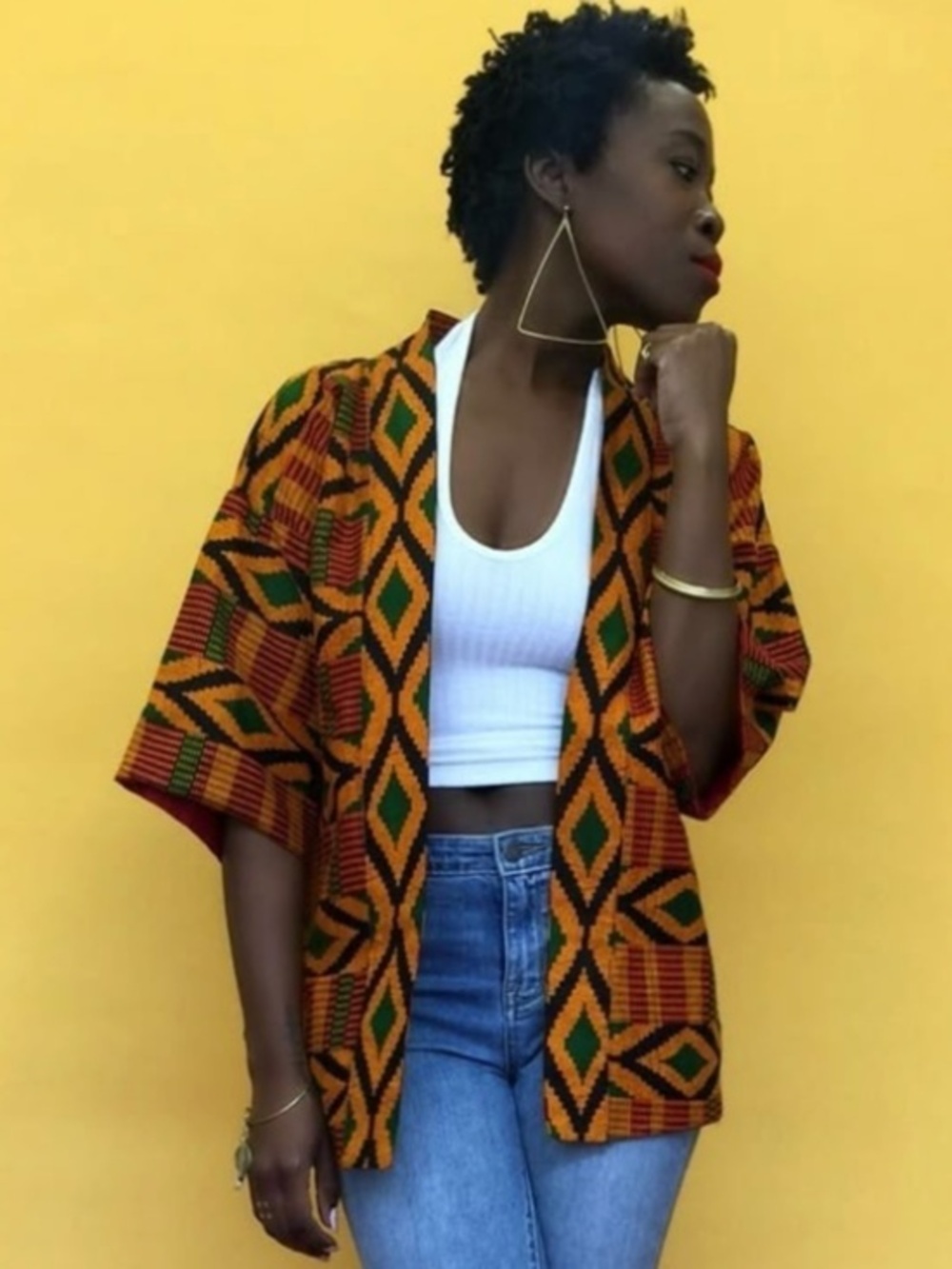 Women's Kente Kimono Jacket Size Small